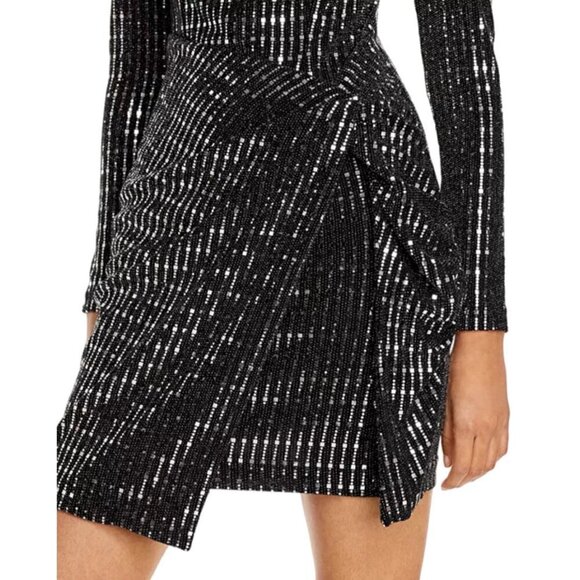 Aqua Women's Mini Dress Black Silver Size 0 Party - Picture 6 of 13